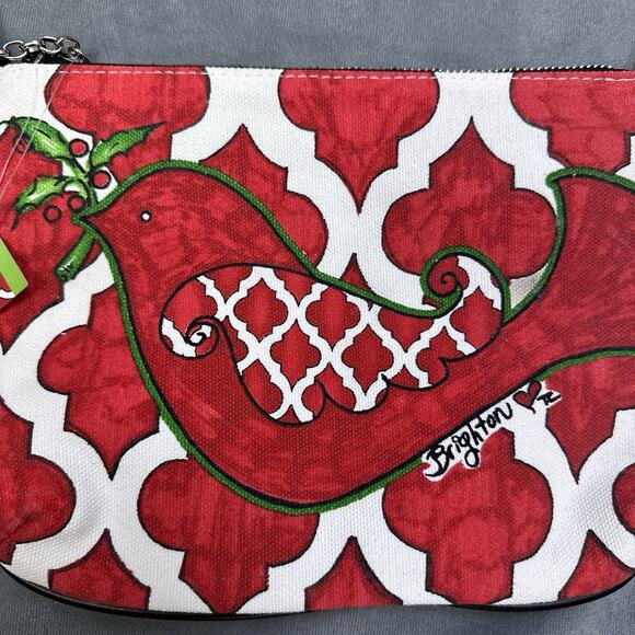 Brighton Love Dove Pouch Red Christmas Crossbody Purse Bag NWT NEW With Tags - Picture 4 of 8